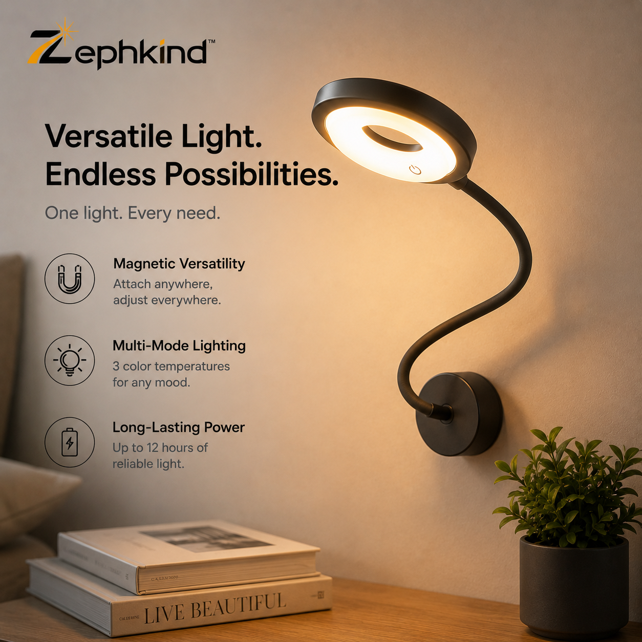 Zephkind™ VersaGlow Wall Lamp