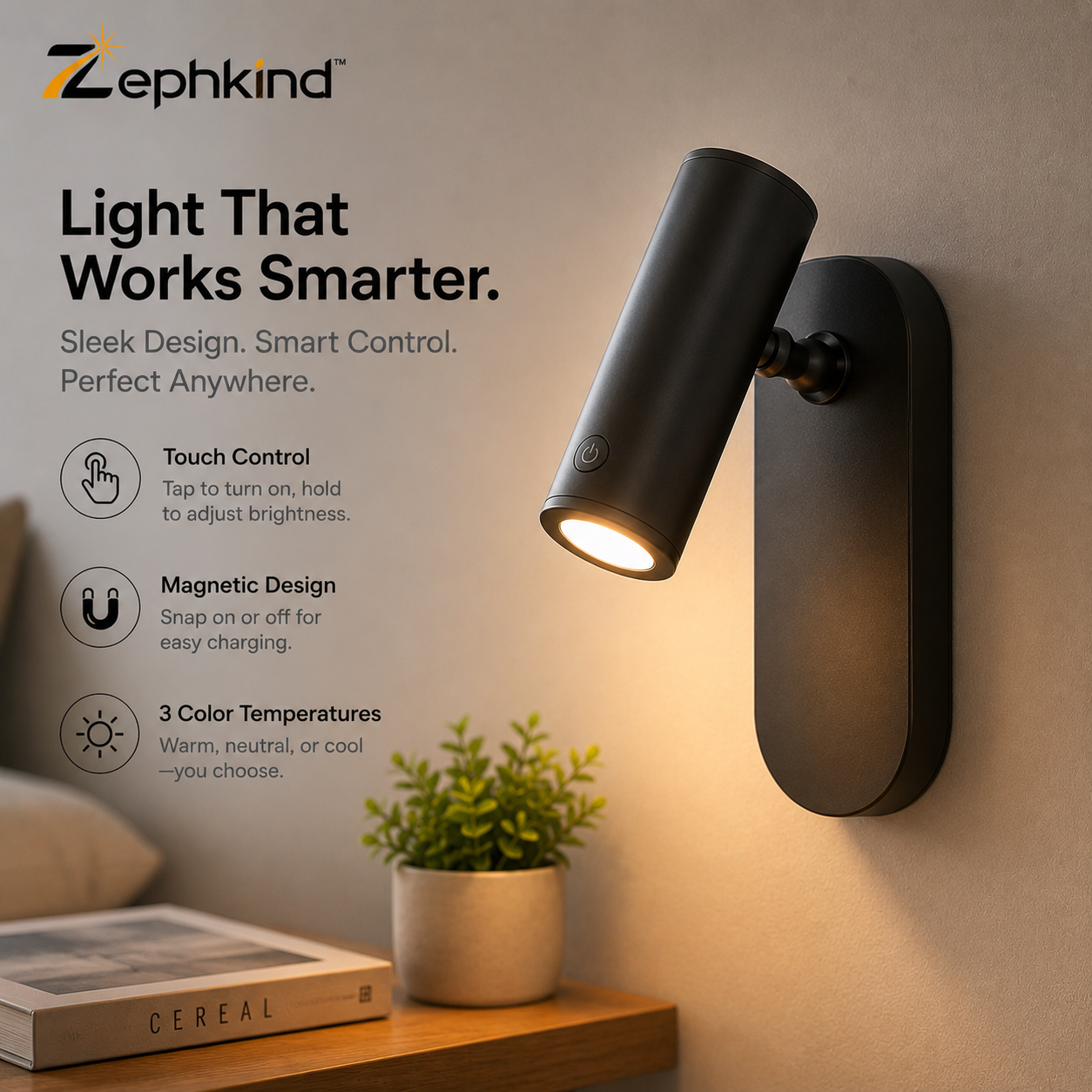 Zephkind™ NovaBeam Smart Wall Light